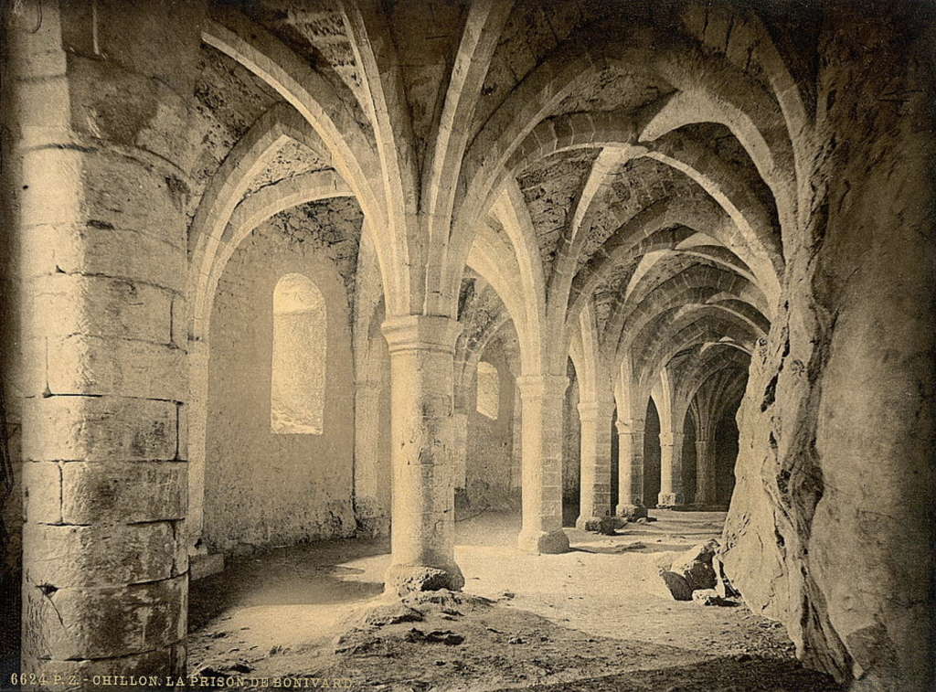 When Julia toured the Château de Chillon in 1896, she doubtless walked through Bonivard’s Prison on its lower level. Here François Bonivard, prior of the nearby St. Victor’s monastery, was imprisoned by. . .
